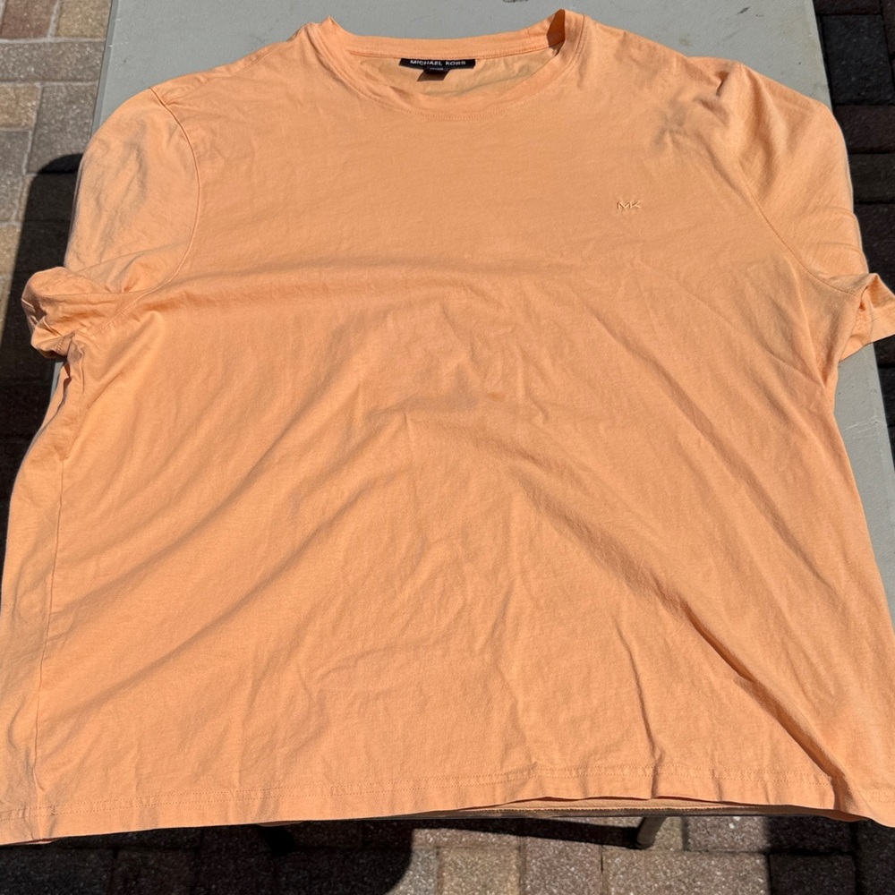 Michael Kors Men's Crewneck Tee in Soft Peach size XXL